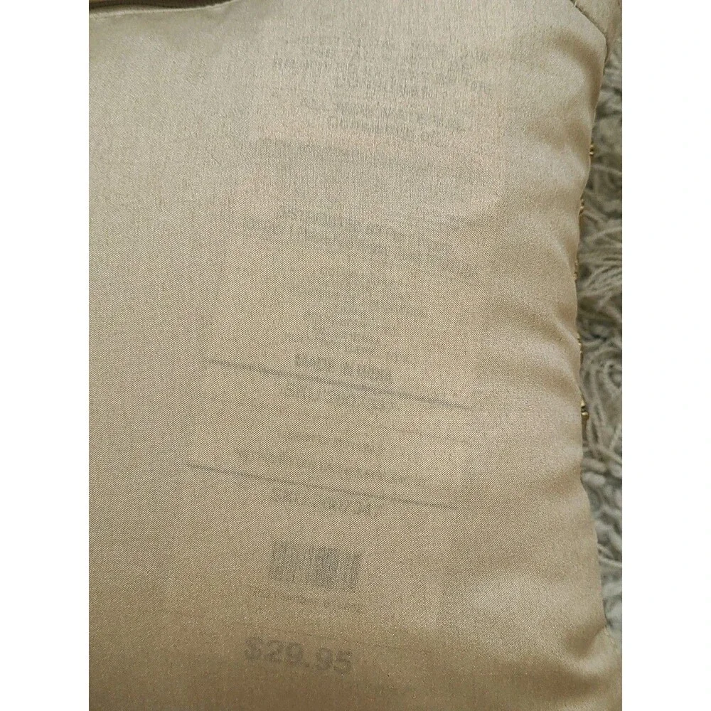 Pier 1 Gold Beaded Lattice Elegant Throw Decorative Pillow 18